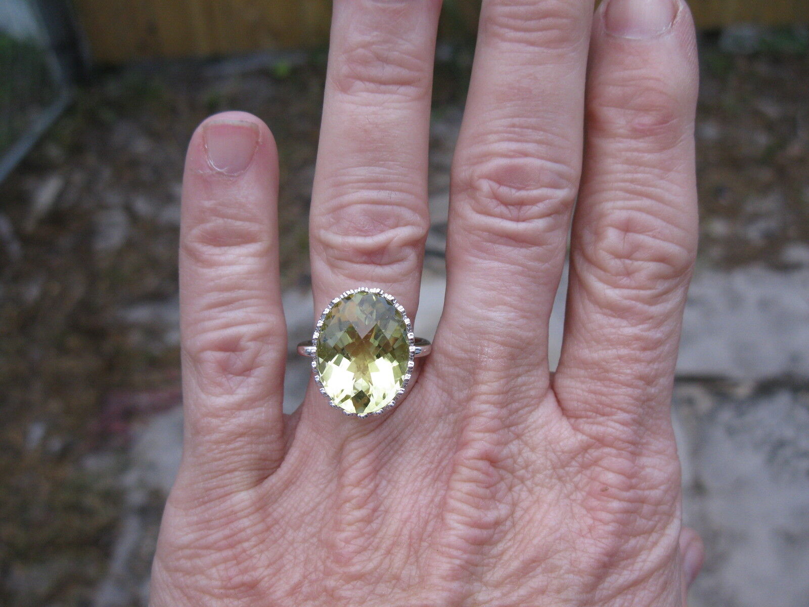 7.5ct FLAWLESS LEMON QUARTZ RING, ESTATE VINTAGE,ANTIQU E, EDWARDIAN, HUGE, HUGE