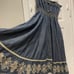 Rare Vtg Y2K Apple Bottom Jeans Denim Midi Dress Embroidered Scalloped Strapless