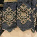 Rare Vtg Y2K Apple Bottom Jeans Denim Midi Dress Embroidered Scalloped Strapless