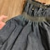 Rare Vtg Y2K Apple Bottom Jeans Denim Midi Dress Embroidered Scalloped Strapless