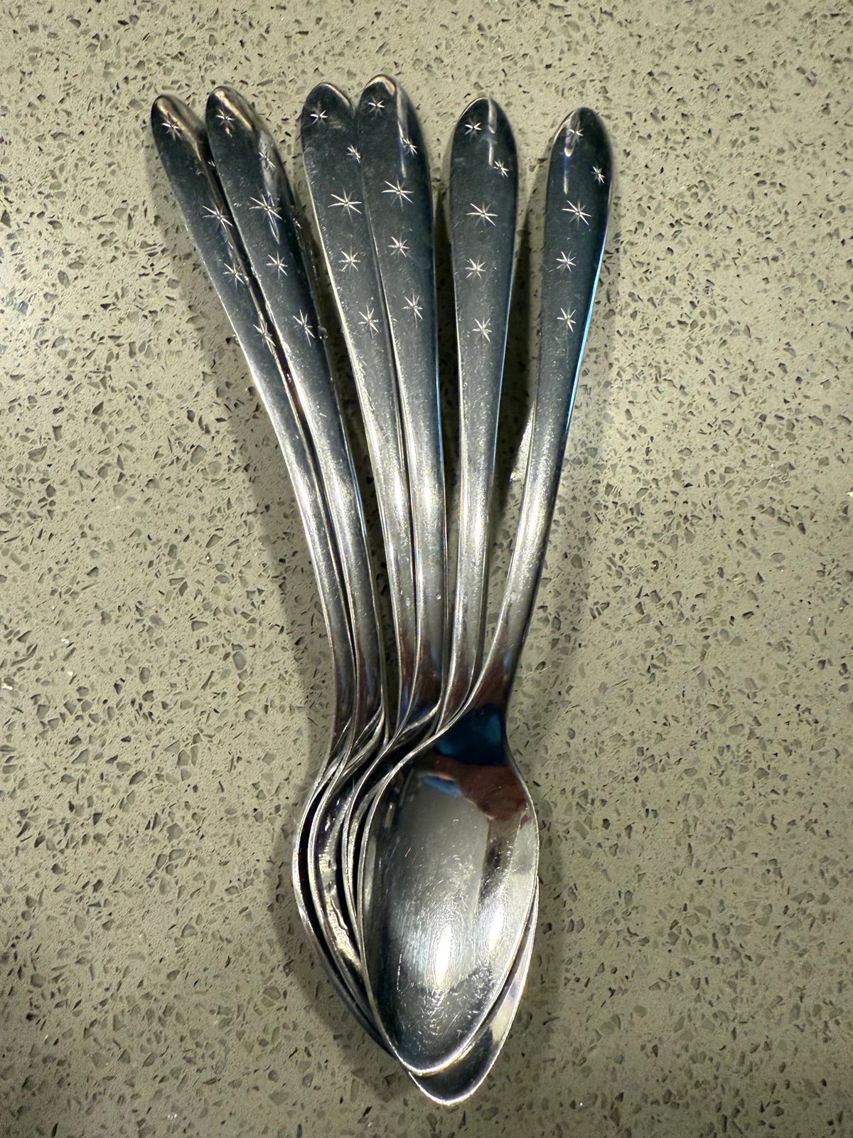 Mar-Crest atomic star starburst ice tea spoons