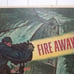 Vintage 1944 WWII Fire Away Buy Extra Bonds Cardboard Poster
