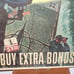 Vintage 1944 WWII Fire Away Buy Extra Bonds Cardboard Poster