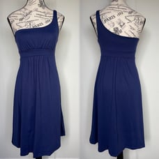 Susana Monaco indigo blue one shoulder empire waist dress size S small NWT