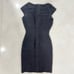 Herve Leger Black Cowl Neck Sheath Midi Dress