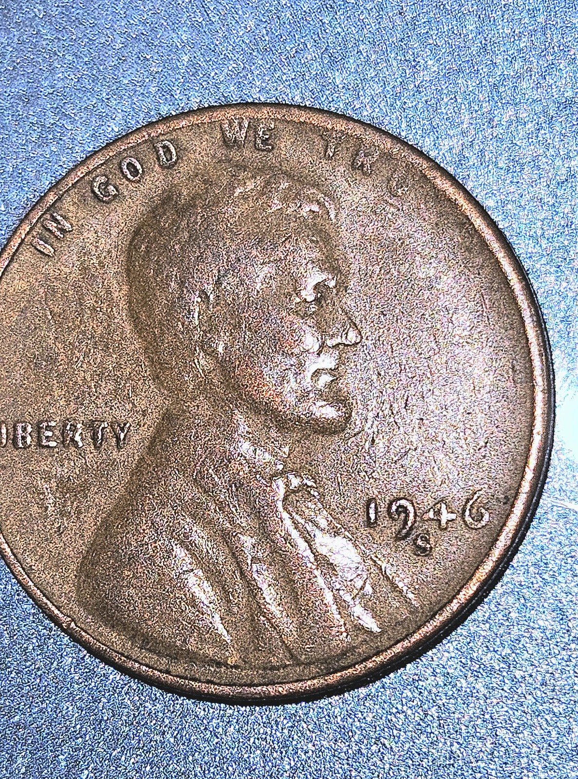 1946 S Wheat Penny Multiple errors.