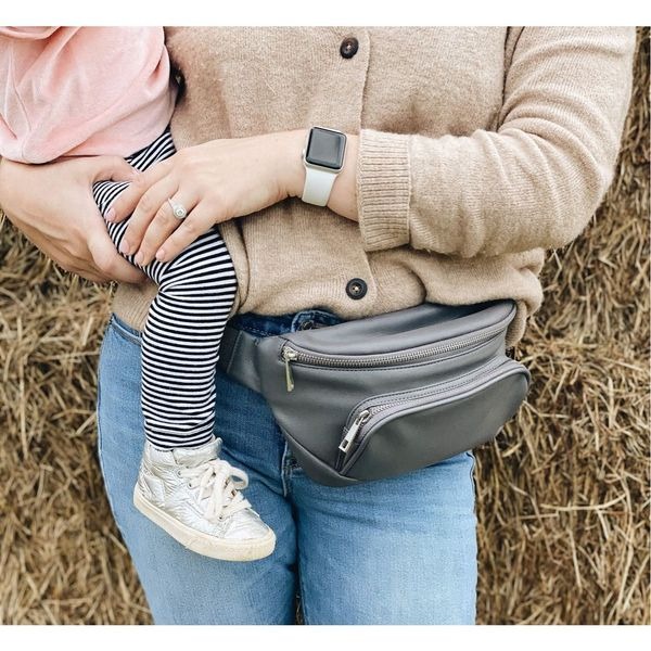 Kibou Travel Baby Bag Fanny Pack in Charcoal