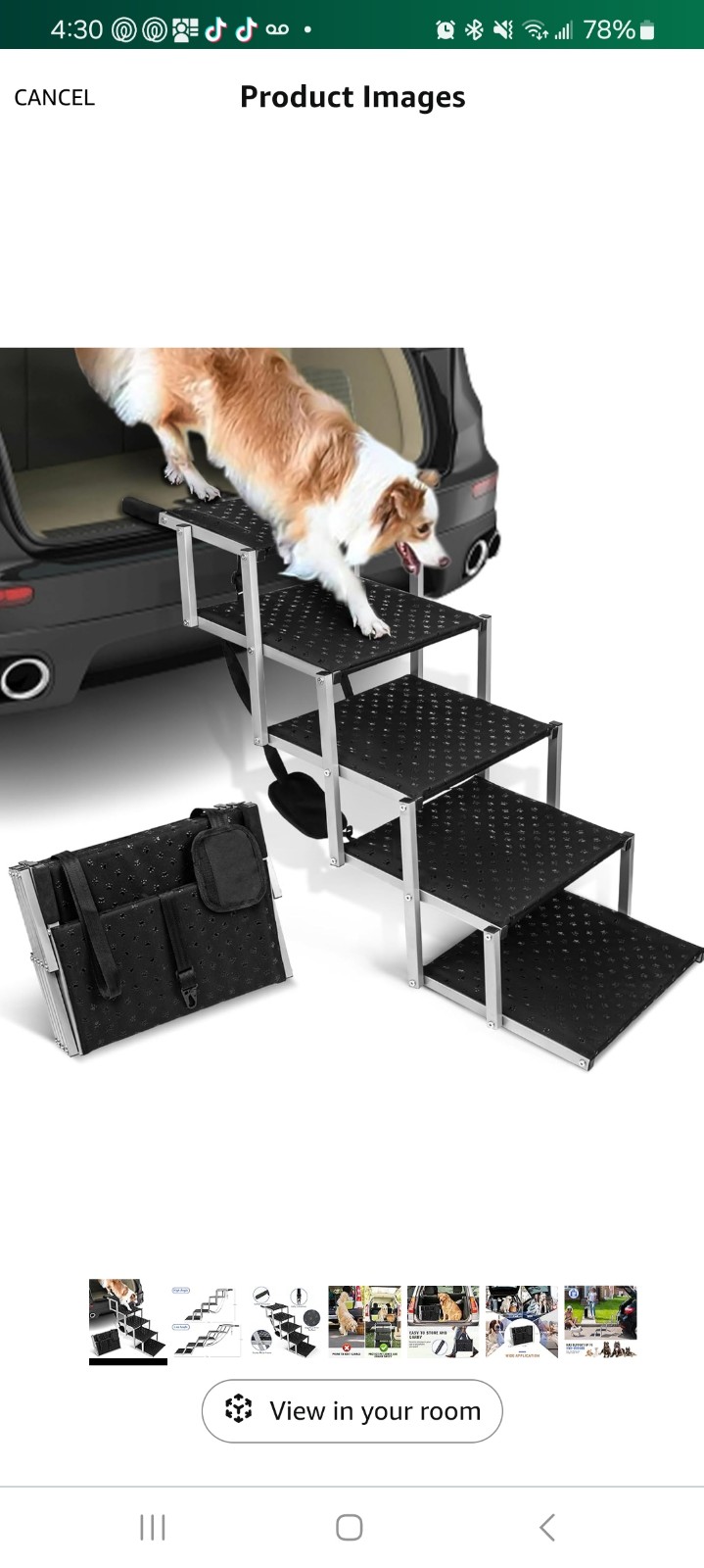 Dog Ramps for Cars, Portable Folding Dog Stairs for Cars, SUV, Trucks, Lightweig