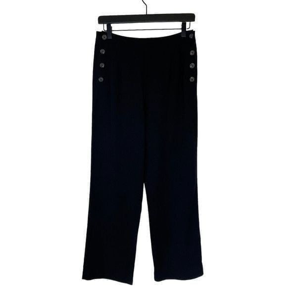 Grade & Gather Side Button Tencel Crop Pants Black size Small