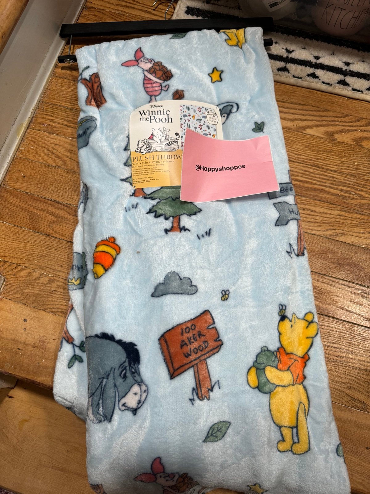 Winnie the Pooh blue throw