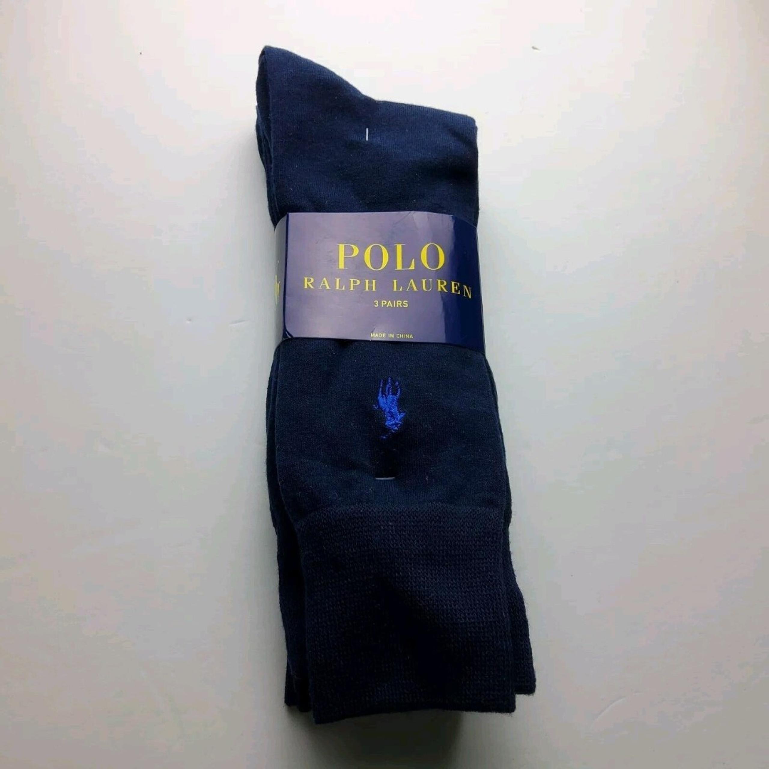 Polo Ralph Lauren Men's 3 Pair Pack Crew Business Dress Socks One Size