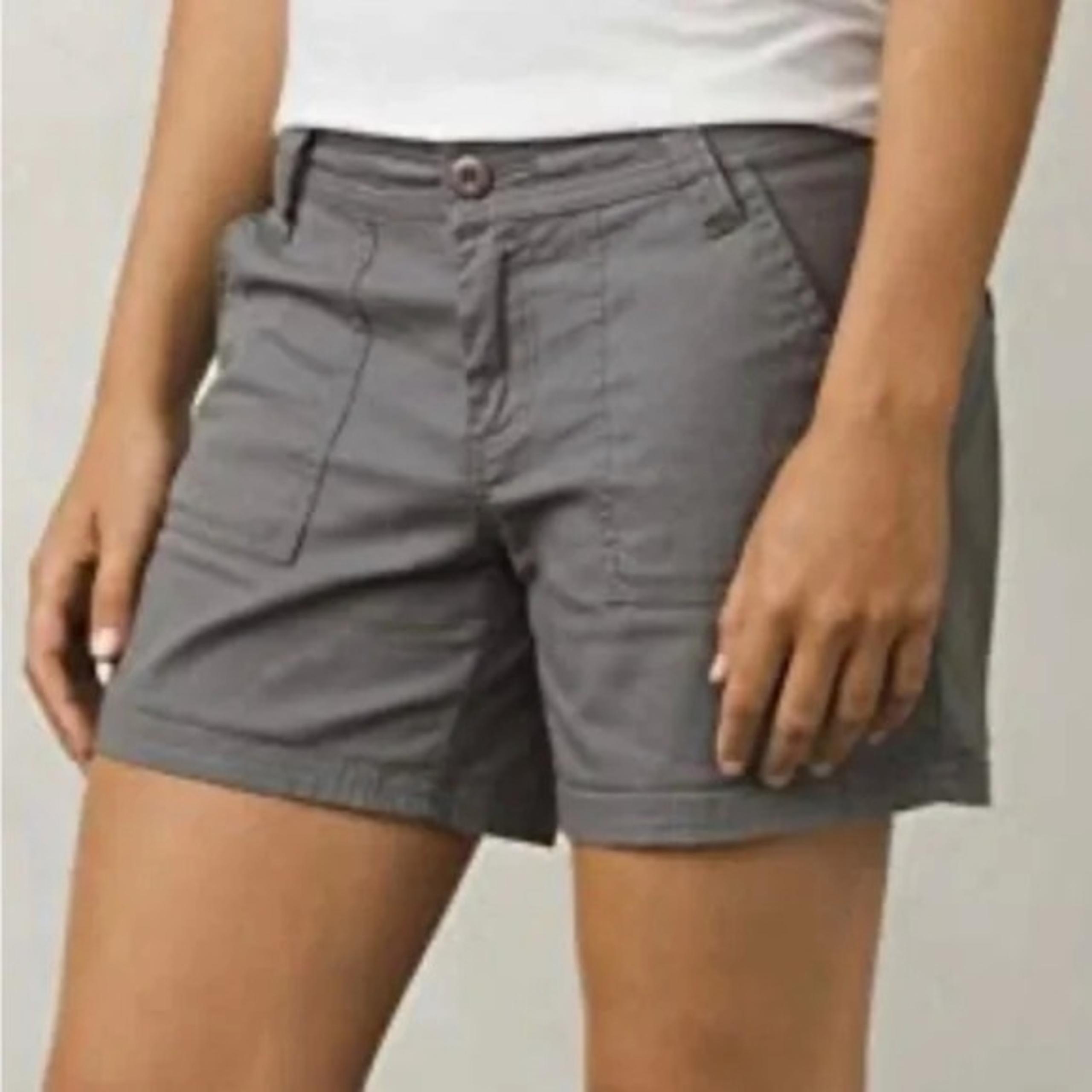 Prana Tess 5" Shorts Grey Women's Size 10 Organic Cotton