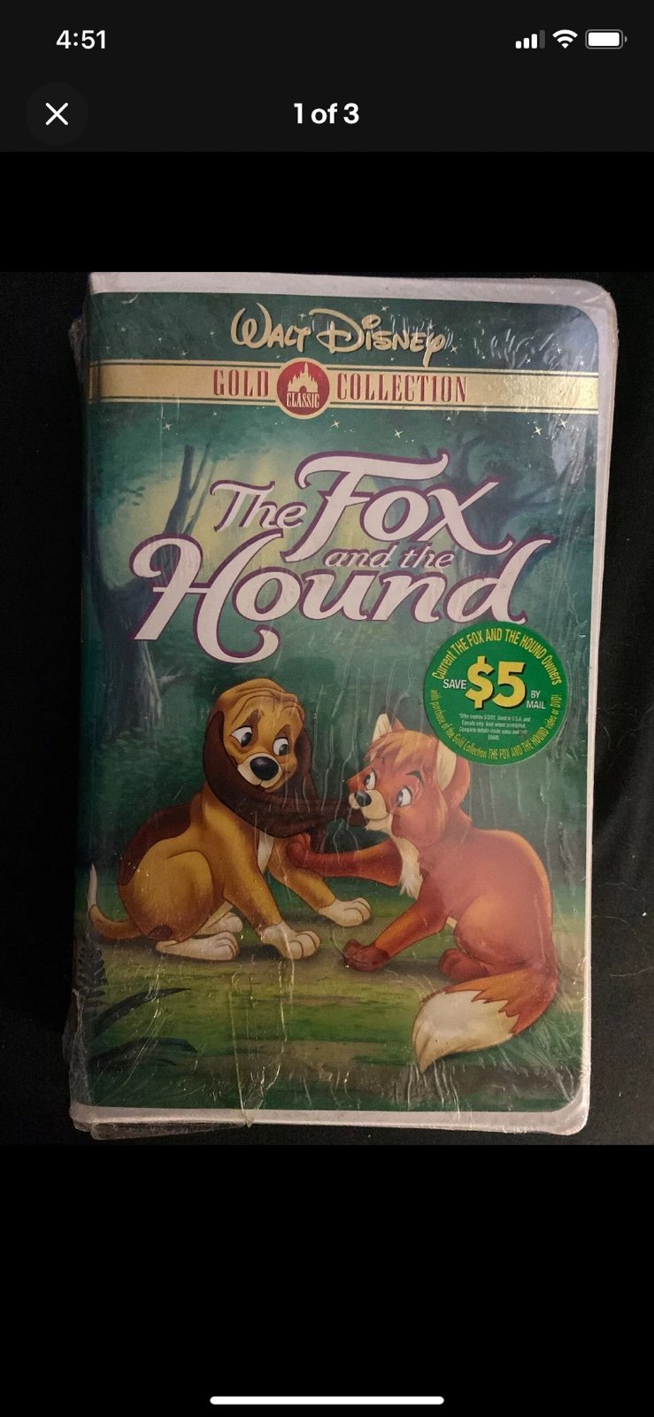 Disney Fox And The Hound Sealed NEW VHS. Clamshell Case