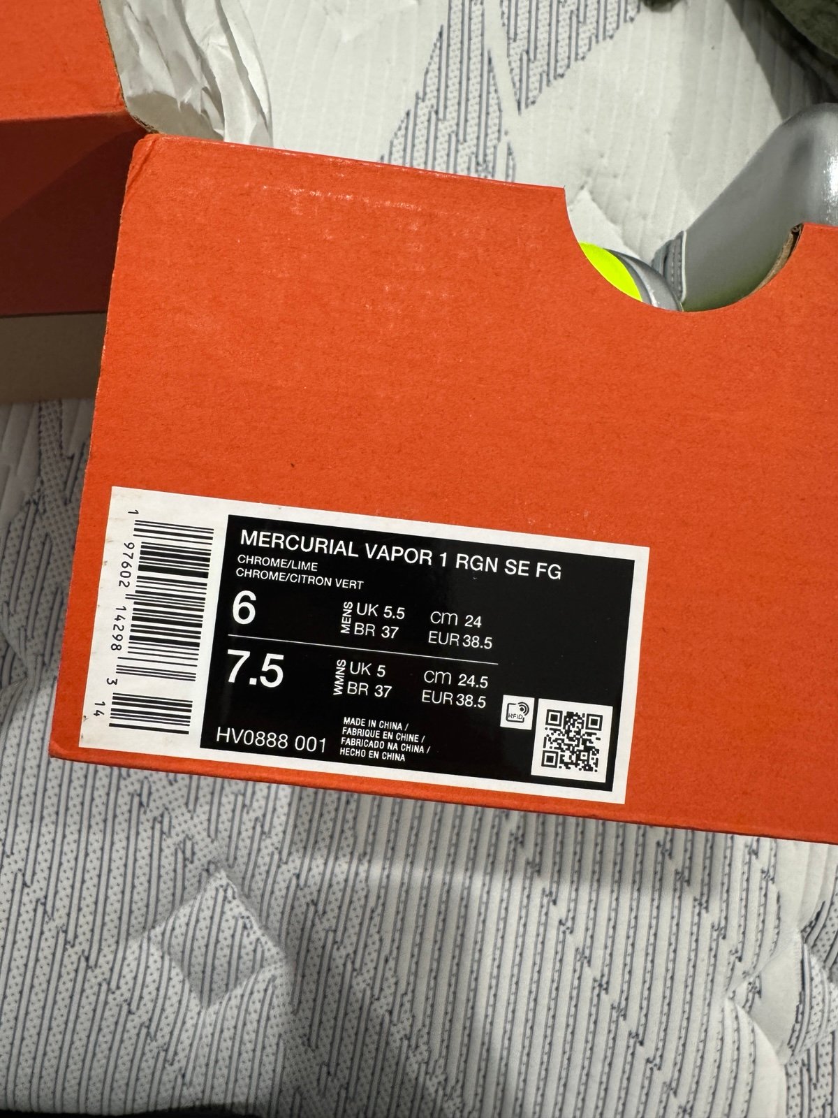 Mercurial Vapor 1 RGN SE FG sz6