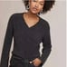 ANTHROPOLOGIE Simone Dark Gray V-Neck Merino Wool Alpaca Sweater // S