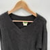 ANTHROPOLOGIE Simone Dark Gray V-Neck Merino Wool Alpaca Sweater // S