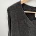 ANTHROPOLOGIE Simone Dark Gray V-Neck Merino Wool Alpaca Sweater // S