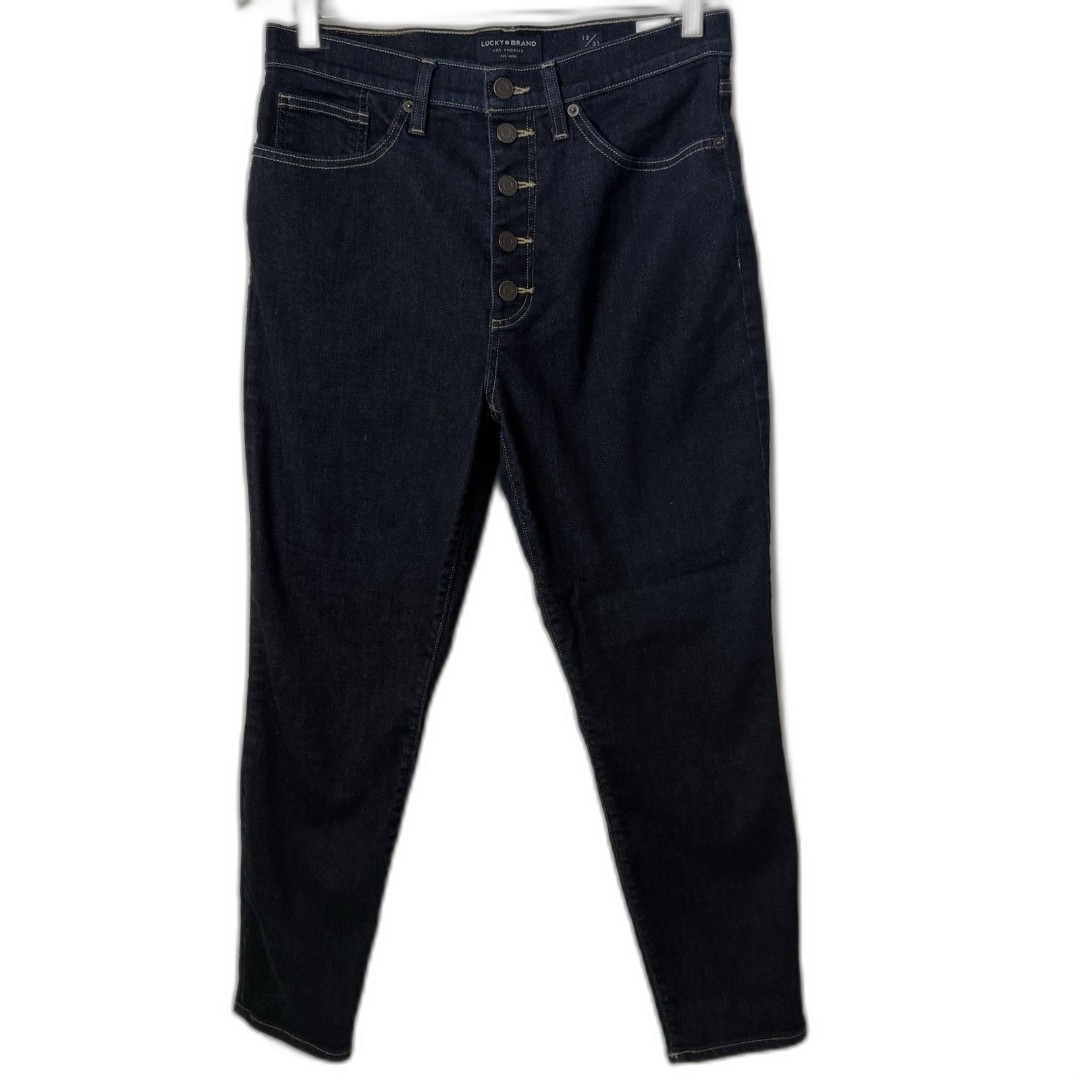 Lucky Brand Jeans Size 12/31 Bridgette Skinny Dark Blue Denim Ankle High Rise