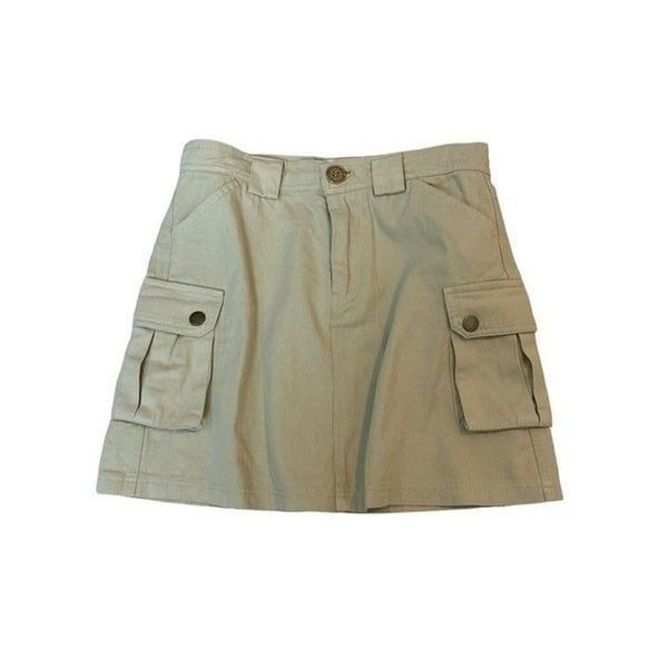 Vintage Beige Cargo Skirt 100% Cotton Women's Size 2
