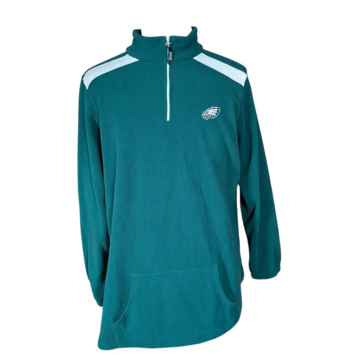 NFL Team Women's 1/4 Zip Fleece Philadelphia Eagles Pullover Jacket 2X