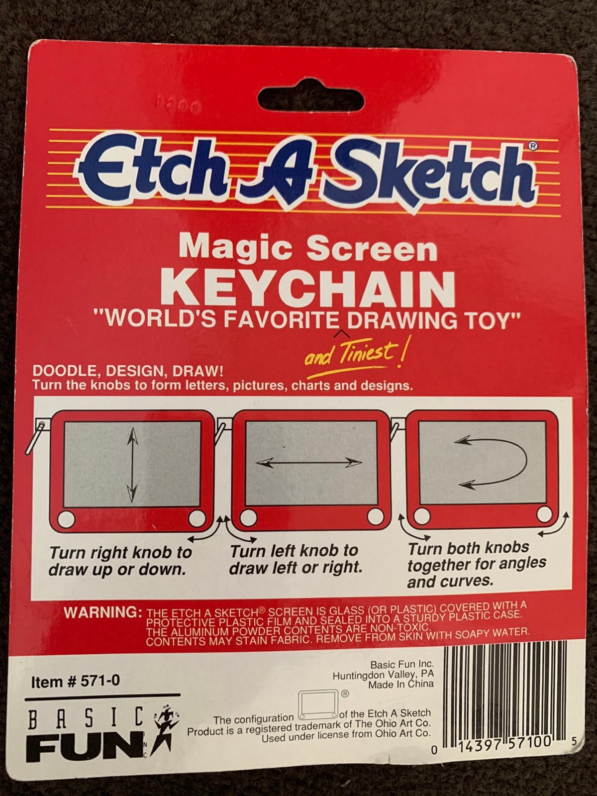 Etch A Sketch Mini Magic Screen Keychain Toy Item # 571-0, Basic