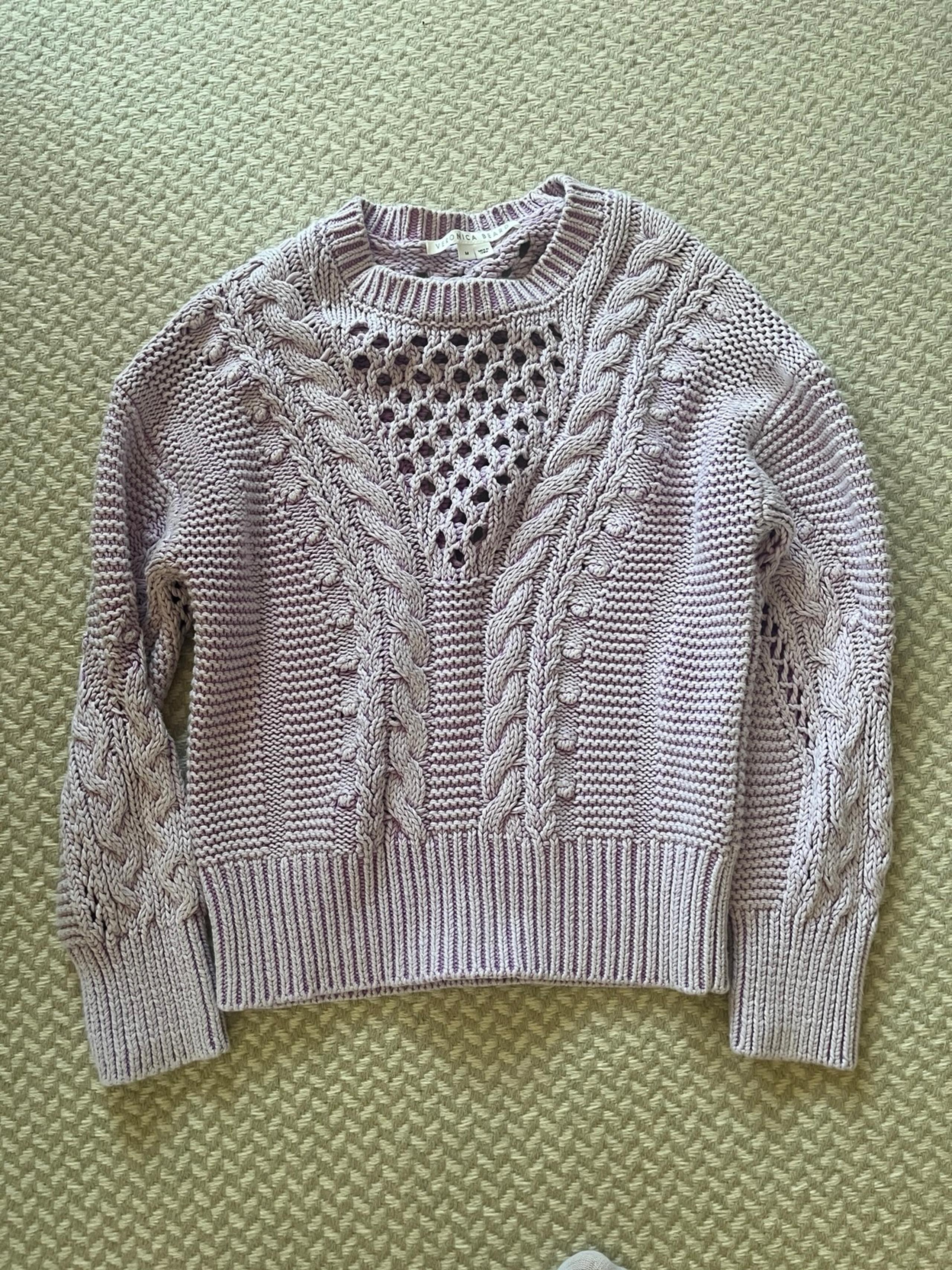 Veronica beard purple Eleanor Cotton Crewneck Sweater