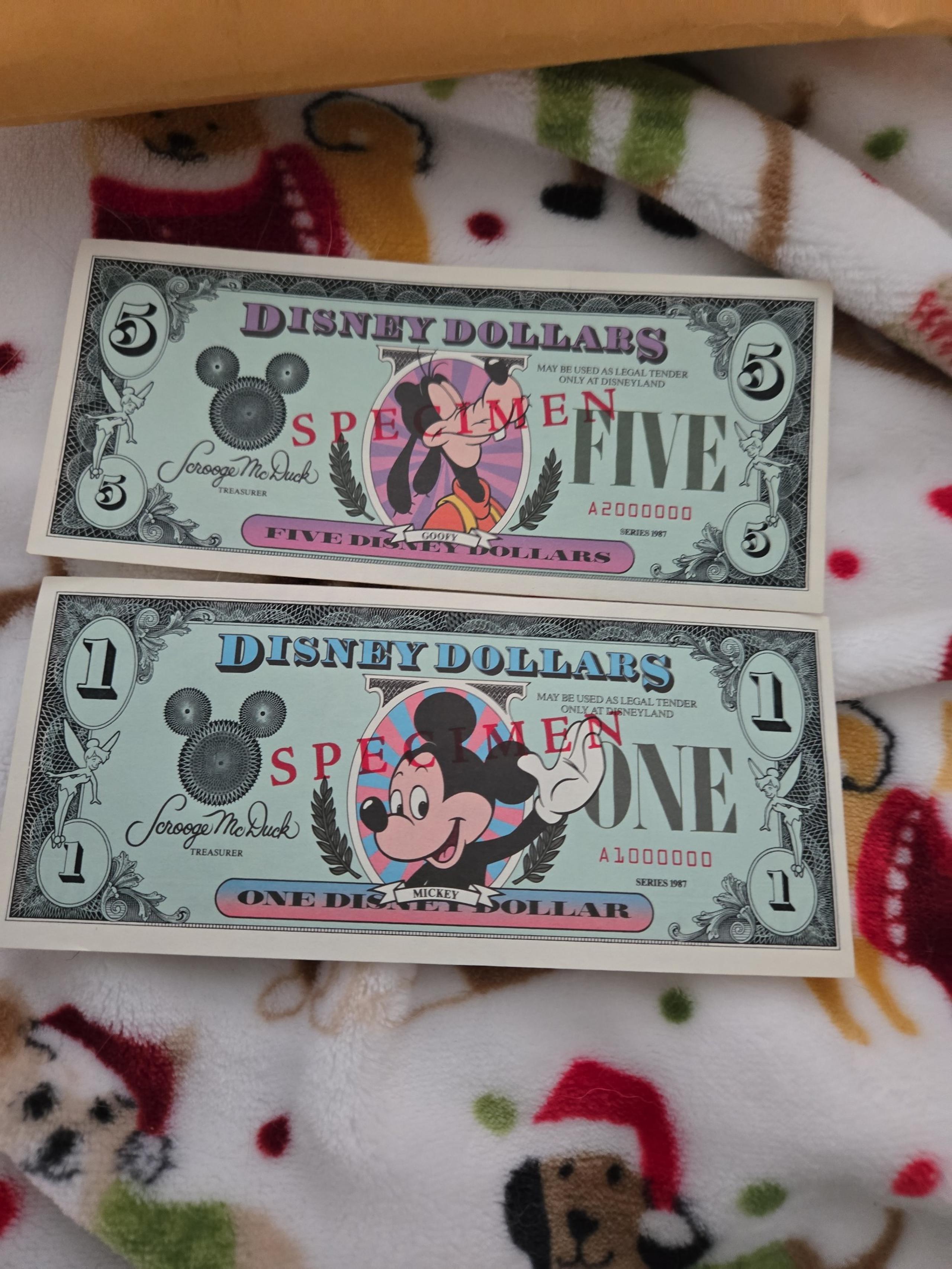 Disney Dollar Collectible exclusive limited specimen vintage antique currency