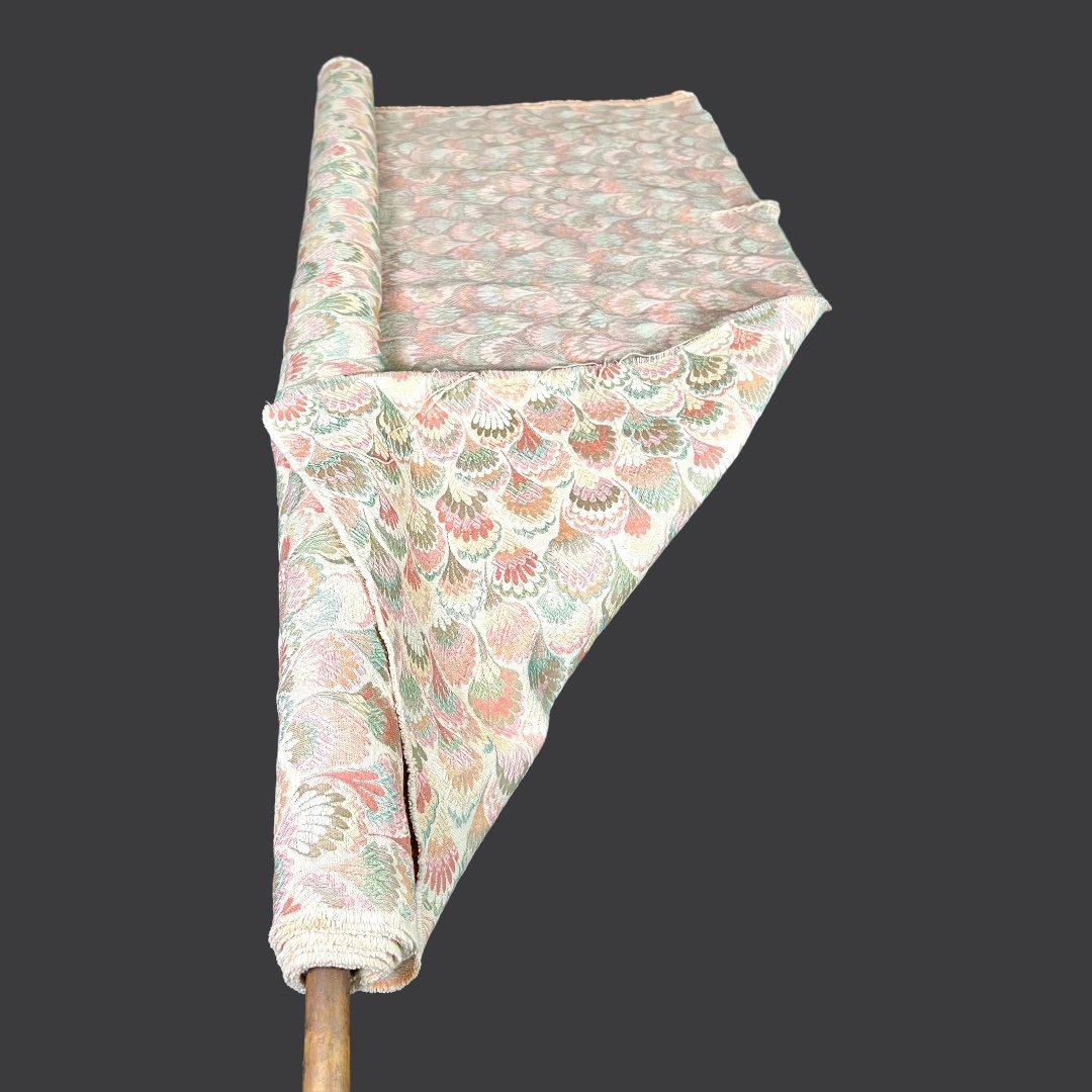Cotton Blend Thick Tapestry Floral Pink Green Roll of Fabric 2.7 yrds by 1.4 yrd