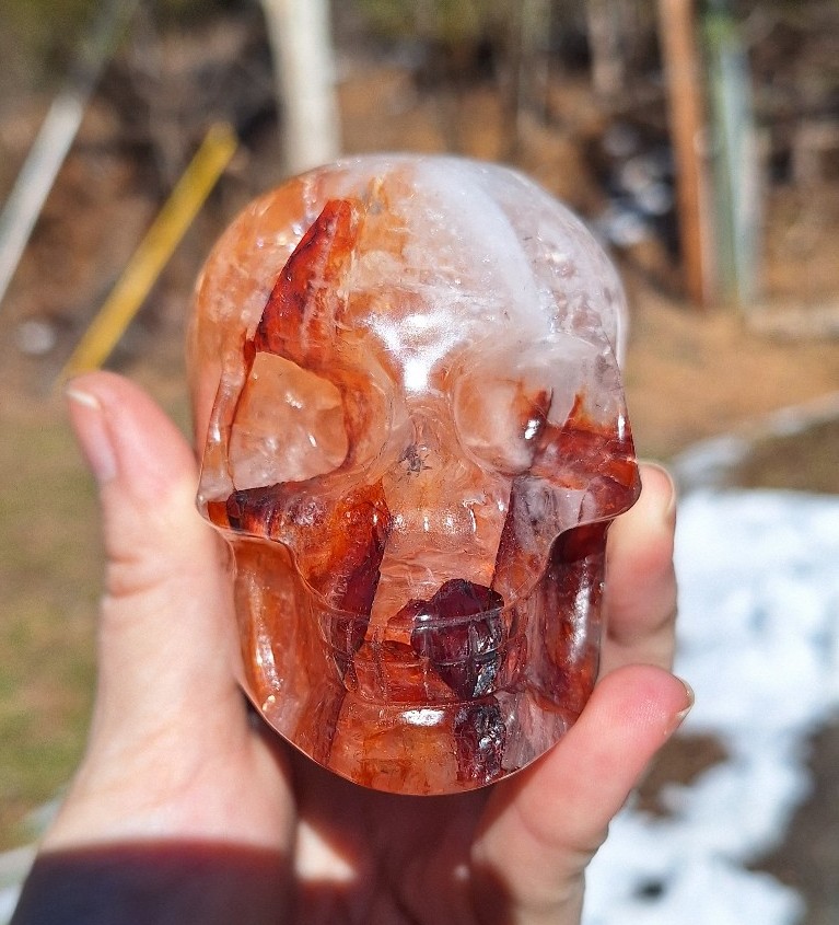 Fire Quartz Skull