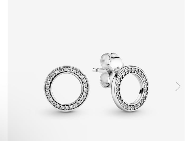 Sparkling Circle Stud Earrings from Pandora in box