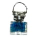 Repurposed VINTG Perfume Glass Bottle Pendant Necklace w Rustic Silver Metalwork