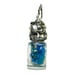 Repurposed VINTG Perfume Glass Bottle Pendant Necklace w Rustic Silver Metalwork