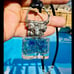 Repurposed VINTG Perfume Glass Bottle Pendant Necklace w Rustic Silver Metalwork