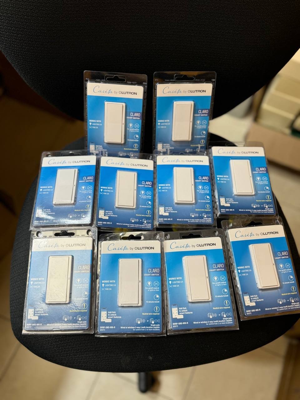 Lot of 10 Lutron Caseta Claro Smart Switch - White DVRF-5NS-WH-R Lutron