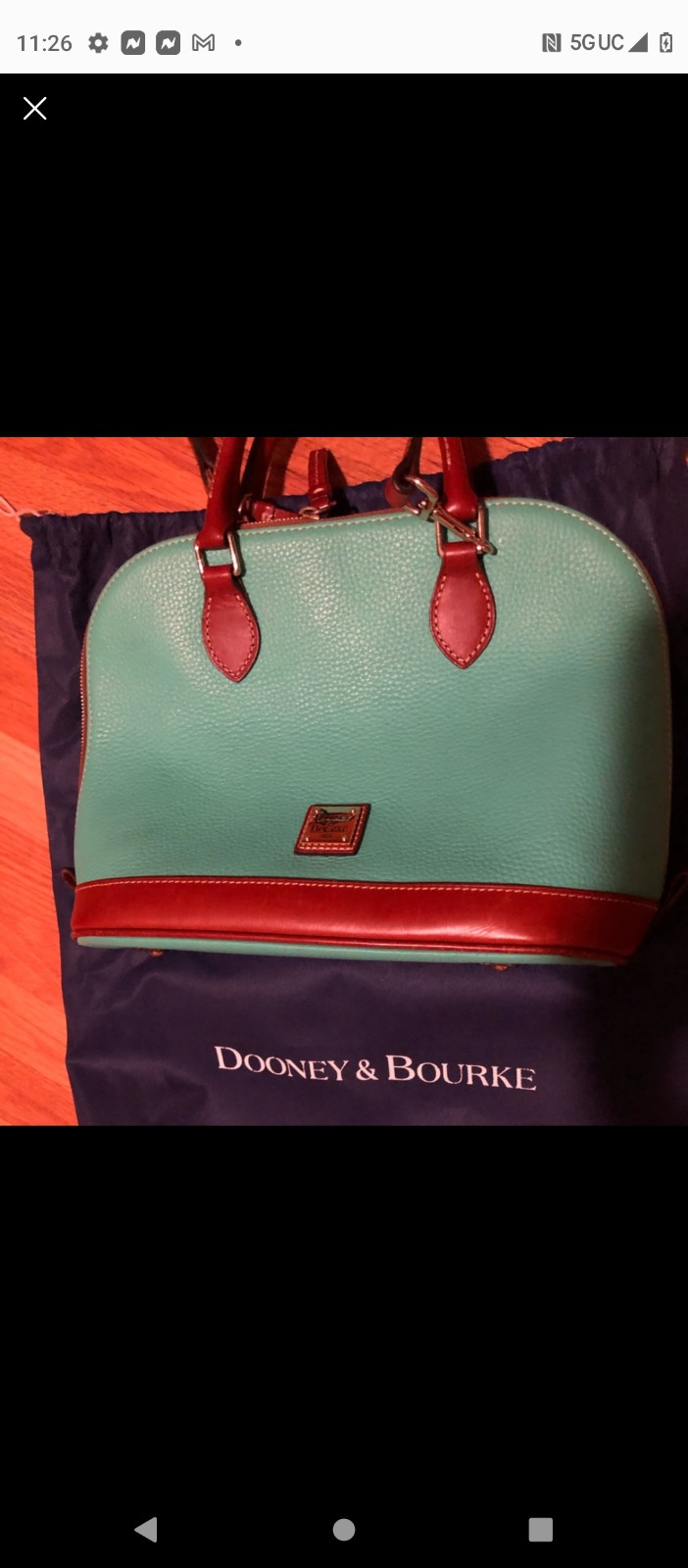 Dooney Bourke Pebble grain zip zip satchel in spearmint leather