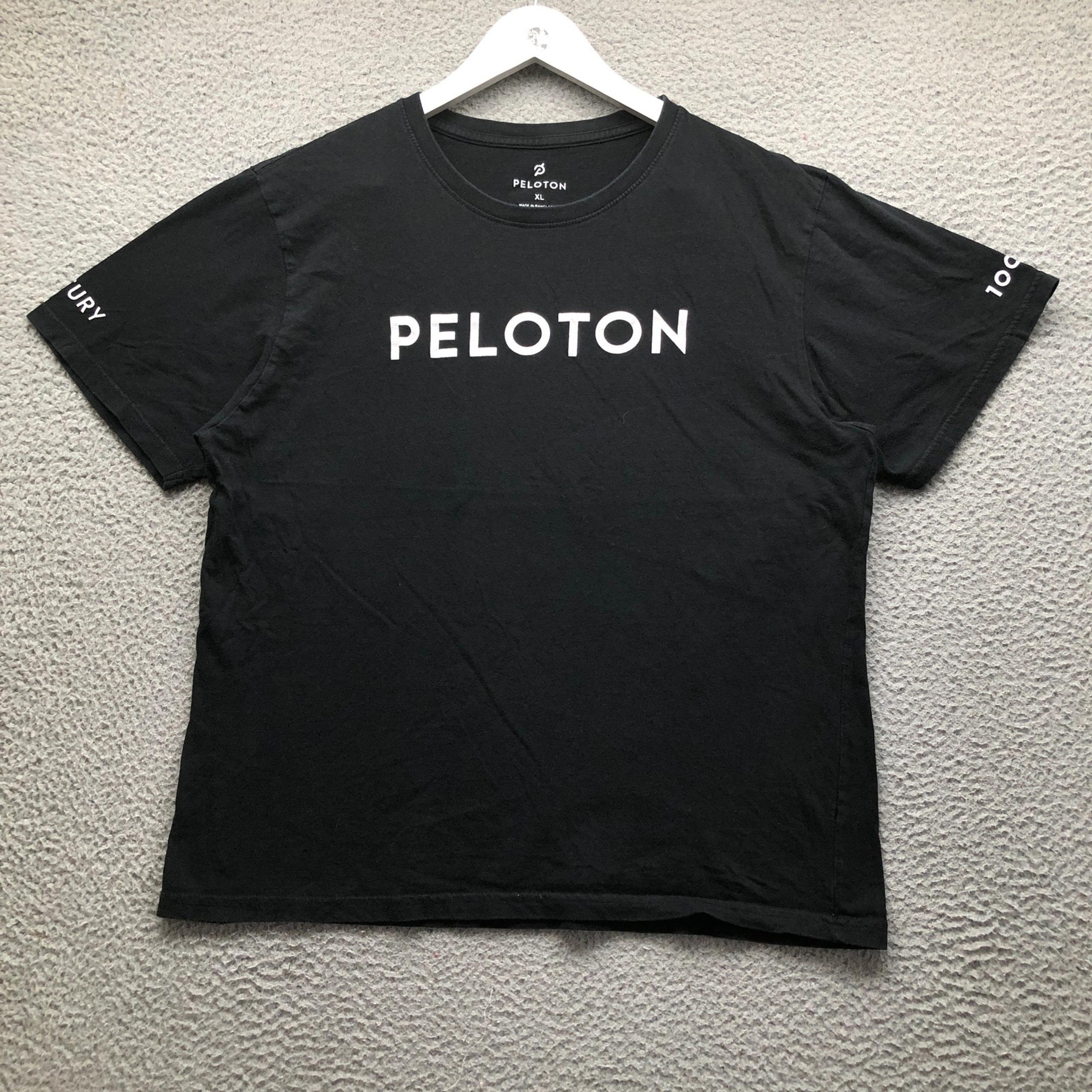Peloton 100 Century Top T-Shirt Womens XL Short Sleeve Crew Neck Graphic Blac
