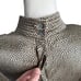 Vtg 90s Evan picone leopard print silk blouse high neck back buttons women 12