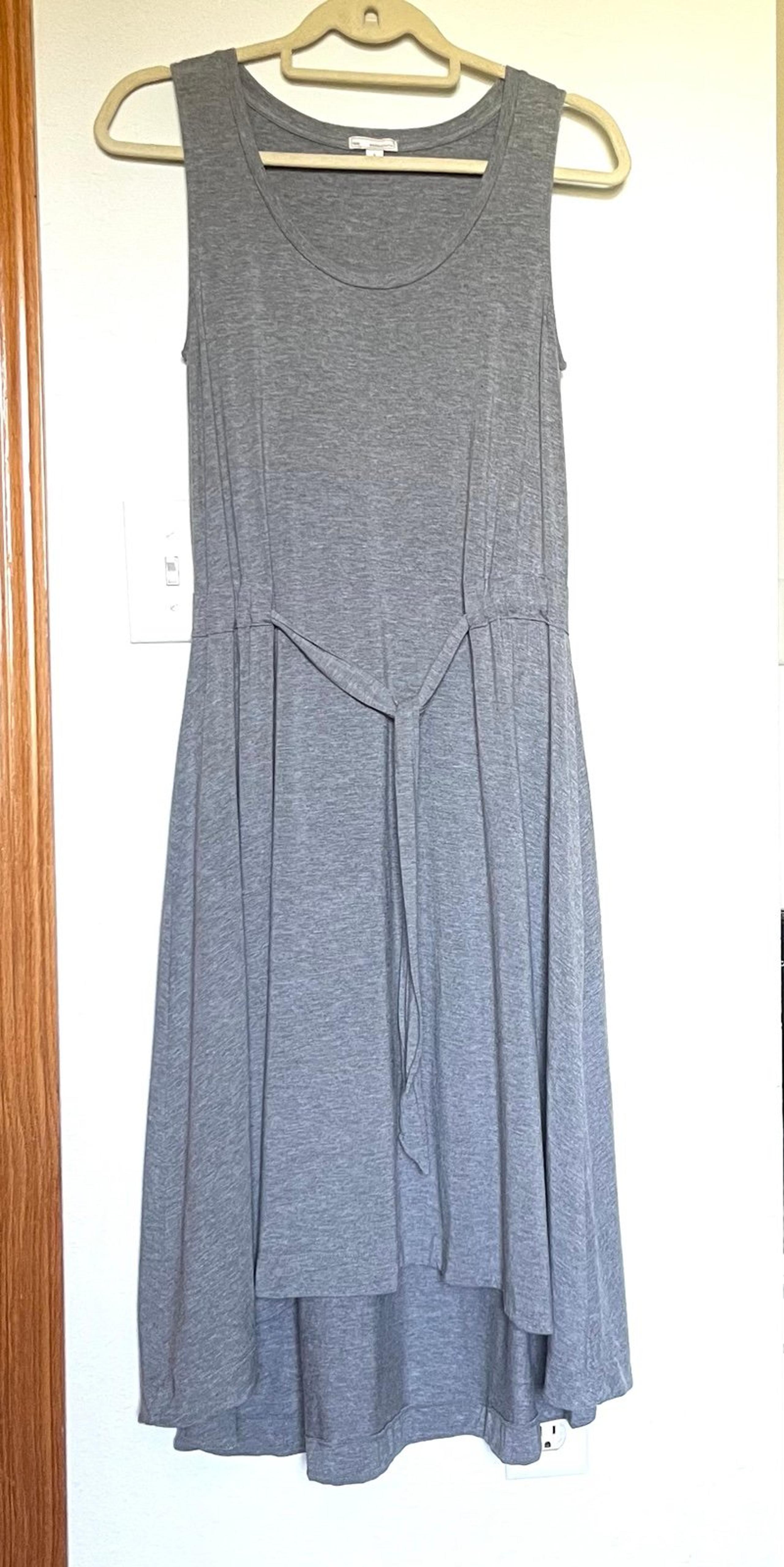 Gap high low grey dress size S with elastic tie at waist