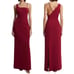 BCBGMaxAzria Gracie One Shoulder Chain Gown Column Dress Beet Size 2