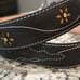 New Handcrafted Black Leather Belt with Floral Design size 44