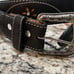 New Handcrafted Black Leather Belt with Floral Design size 44