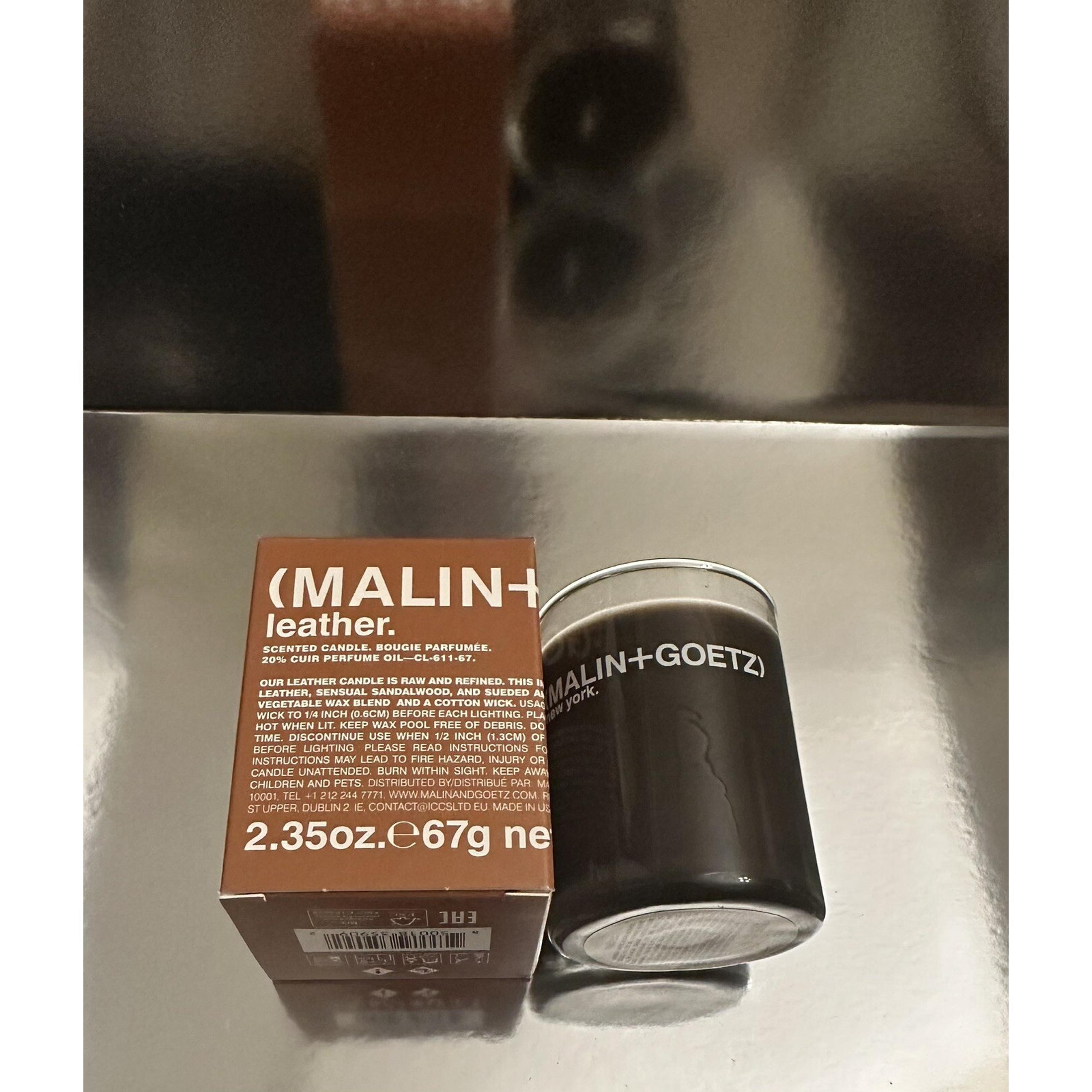 Malin + Goetz Leather Candle 2.35 oz 67 g Travel Votive Size NIB