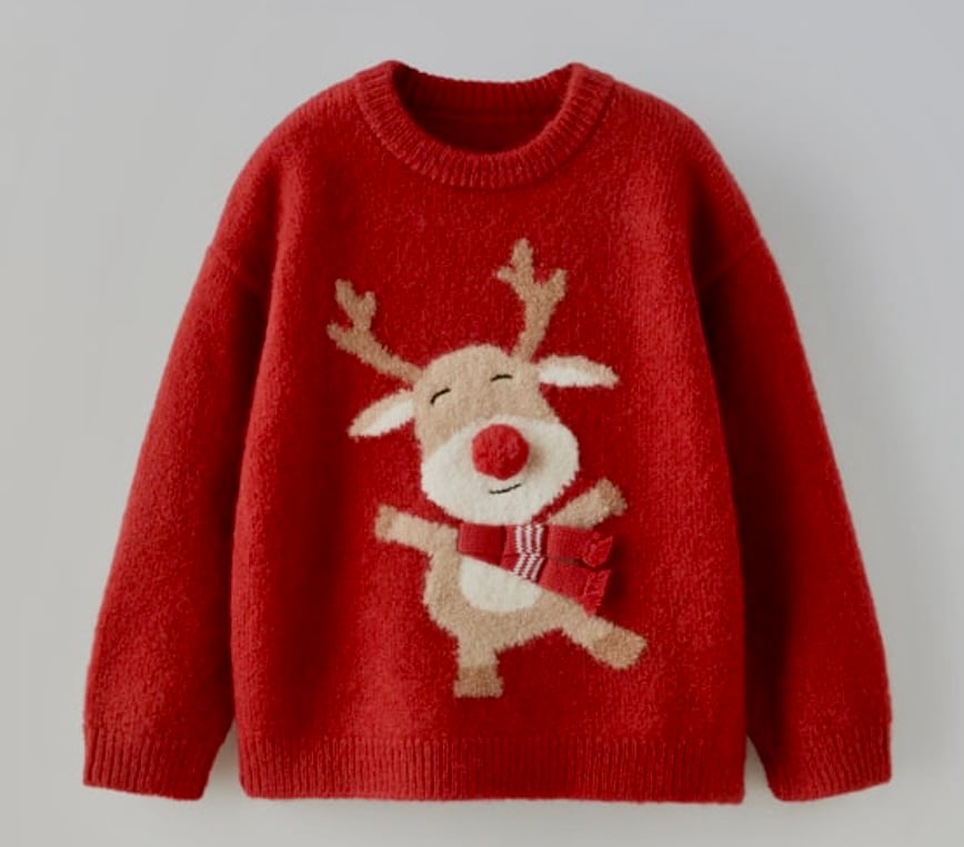 Toddler Zara Reindeer Knit Sweater Size 18-24 Months