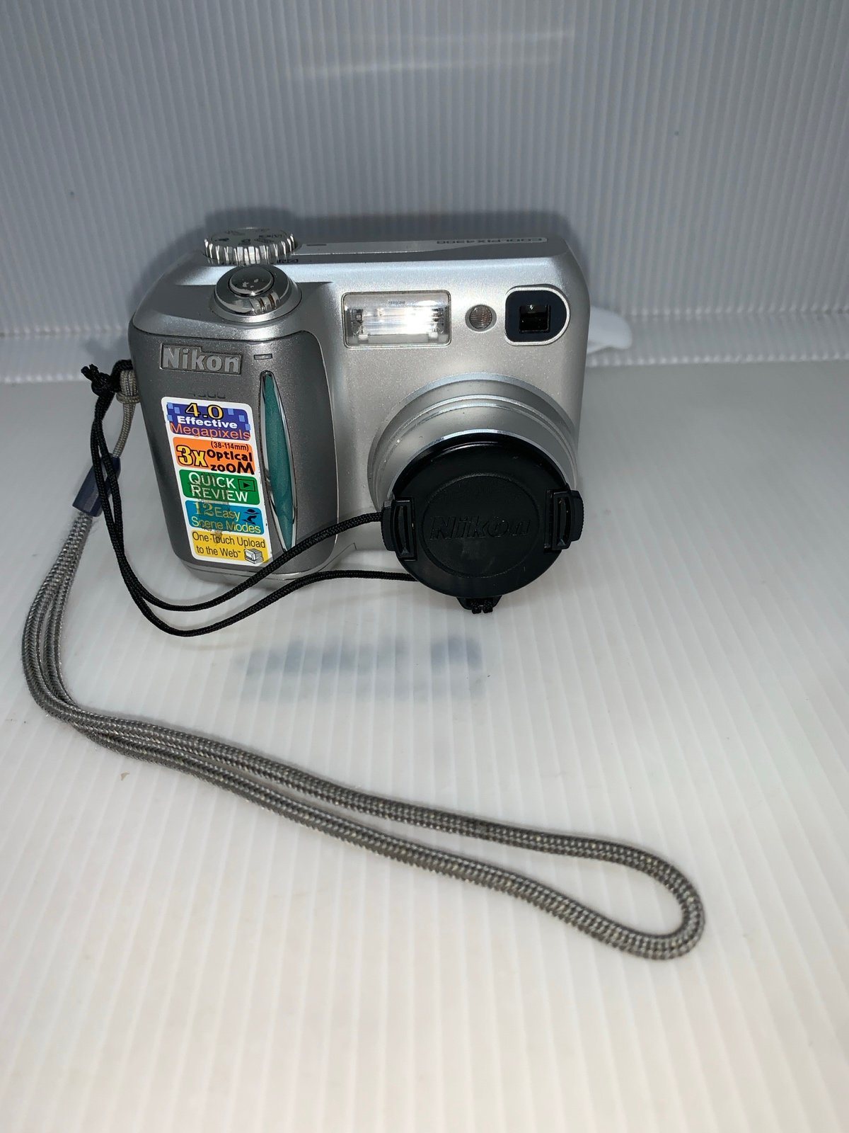 Nikon Coolpix 4300 4.0MP Compact Digital Camera Silver Not Tested, needs Battery