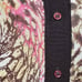 Exetera Abstract Print Mesh Shirt Cardigan Sz 1/US S Retro Y2K Twee Office-Siren