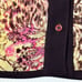 Exetera Abstract Print Mesh Shirt Cardigan Sz 1/US S Retro Y2K Twee Office-Siren