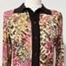 Exetera Abstract Print Mesh Shirt Cardigan Sz 1/US S Retro Y2K Twee Office-Siren