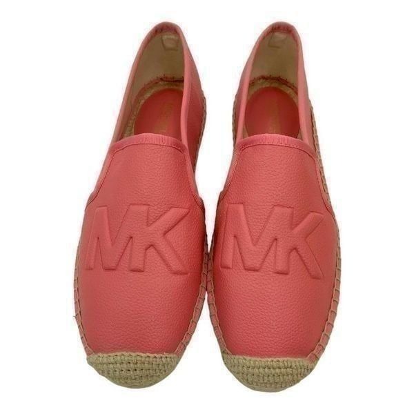 Michael Kors Hastings Espadrille Tumbled Faux Leather Tea Rose Pink Size 7 NWT