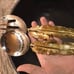 New in box Michael Aram gold feather serving set gold