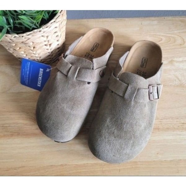LAST ONE Birkenstock Boston Taupe Clogs 38 Narrow